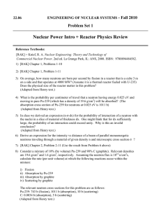 Nuclear Power Intro + Reactor Physics Review - Fall 2010 22.06