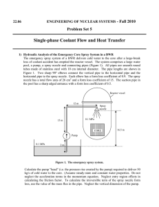 Single-phase Coolant Flow and Heat Transfer - Fall 2010 Problem Set 5 22.06