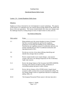 Teaching Notes  Operational Reactor Safety Course