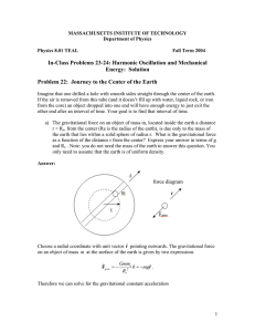 In-Class Problems 23-24: Harmonic Oscillation and Mechanical Energy:  Solution