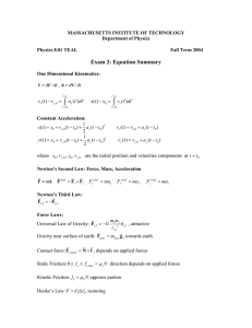Exam 2: Equation Summary