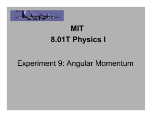 Experiment 9: Angular Momentum MIT 8.01T Physics I