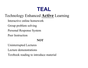 TEAL Active Technology Enhanced Learning