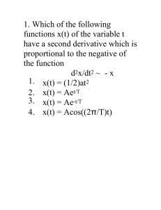 1. Which of the following functions x(t) of the variable t
