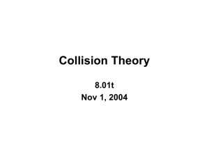 Collision Theory 8.01t Nov 1, 2004