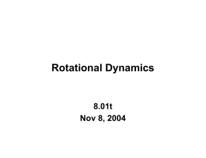 Rotational Dynamics 8.01t Nov 8, 2004