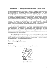 Experiment ET  Energy Transformation &amp; Specific Heat