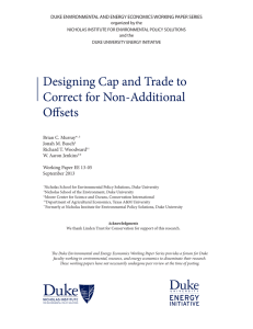 DUKE ENVIRONMENTAL AND ENERGY ECONOMICS WORKING PAPER SERIES