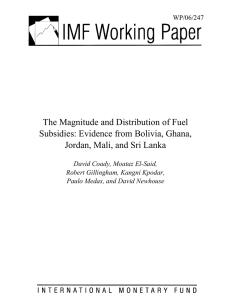The Magnitude and Distribution of Fuel Subsidies: Evidence from Bolivia, Ghana,