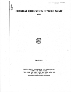 CHEMICAL UTILIZATION OF WOOD WAST E 1931 8945 No.