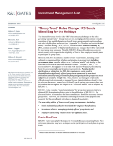 Investment Management Alert “Group Trust” Rules Change: IRS Sends