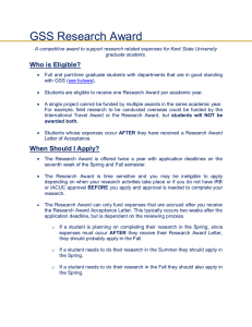 GSS Research Award Who is Eligible?