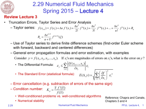 2.29 Numerical Fluid Mechanics Spring 2015 – Lecture 4 Review Lecture 3