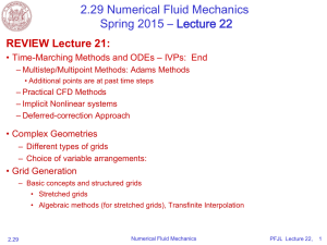 2.29 Numerical Fluid Mechanics Spring 2015 – Lecture 22 REVIEW Lecture 21: