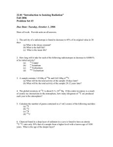 22.01 “Introduction to Ionizing Radiation” Fall 2006 Problem Set #3