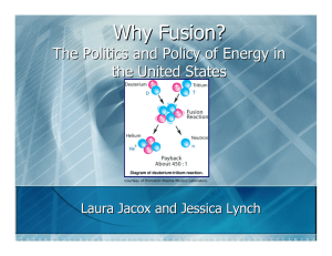 Why Fusion? The Politics and Policy of Energy in the United States Laura