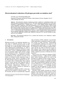Electrochemical reduction of hydrogen peroxide on stainless steel