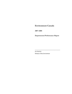 Environment Canada  2007–2008 Departmental Performance Report