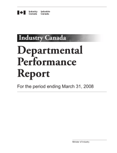 Departmental Performance Report Industry Canada