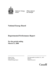 National Energy Board Departmental Performance Report For the period ending