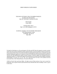 NBER WORKING PAPER SERIES THE ROLE OF PUBLIC HEALTH IMPROVEMENTS THE 20