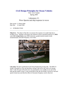 13.42 Design Principles for Ocean Vehicles Laboratory #1: Prof. A.H. Techet