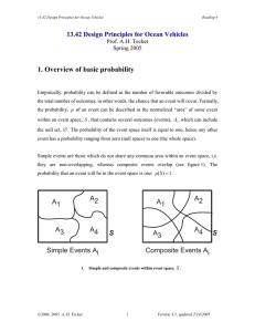 1. Overview of basic probability 13.42 Design Principles for Ocean Vehicles