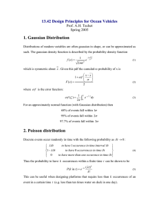 1. Gaussian Distribution 13.42 Design Principles for Ocean Vehicles Prof. A.H. Techet