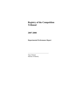 Registry of the Competition Tribunal 2007-2008