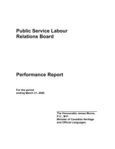 Public Service Labour Relations Board Performance Report