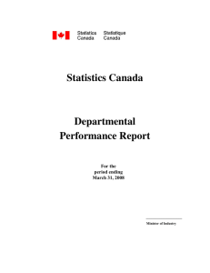 Statistics Canada Departmental Performance Report