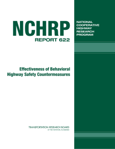 NCHRP REPORT 622 Effectiveness of Behavioral Highway Safety Countermeasures