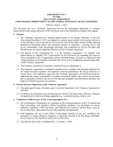 AMENDMENT NO. 1 TO THE VOLUNTARY AGREEMENT
