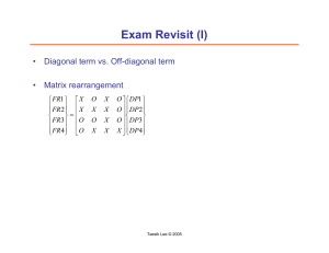 Exam Revisit (I) • Diagonal term vs. Off-diagonal term • Matrix rearrangement ⎫