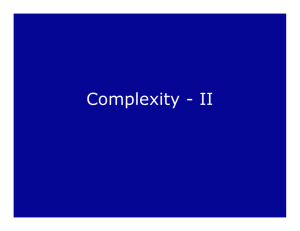 Complexity - II