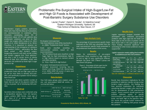 Problematic Pre-Surgical Intake of High-Sugar/Low-Fat
