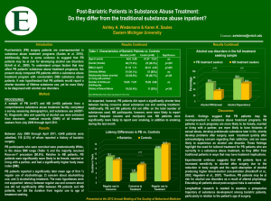 Post-Bariatric Patients in Substance Abuse Treatment:  Eastern Michigan University