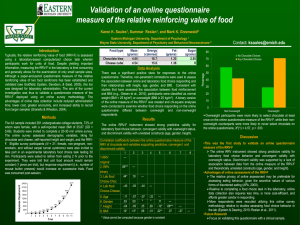 Validation of an online questionnaire  Karen K. Saules
