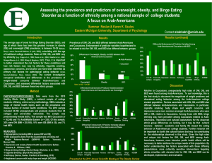 Assessing the prevalence and predictors of overweight, obesity, and Binge... Disorder as a function of ethnicity among a national sample...