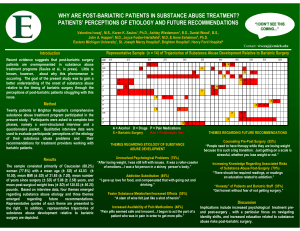 WHY ARE POST-BARIATRIC PATIENTS IN SUBSTANCE ABUSE TREATMENT?