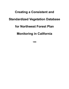 Creating a Consistent and Standardized Vegetation Database for Northwest Forest Plan