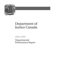 Department of Justice Canada 2008–2009 Departmental