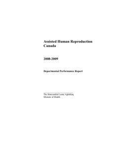 Assisted Human Reproduction Canada 2008-2009