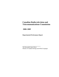 Canadian Radio-television and Telecommunications Commission 2008–2009 Departmental Performance Report