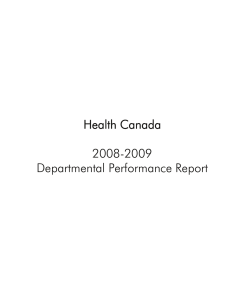 Health Canada 2008-2009 Departmental Performance Report