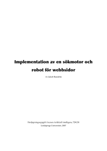 Implementation av en sökmotor och robot för webbsidor