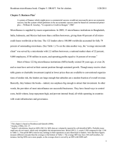 Roodman microfinance book. Chapter 5. DRAFT. Not for citation. 3/20/2011