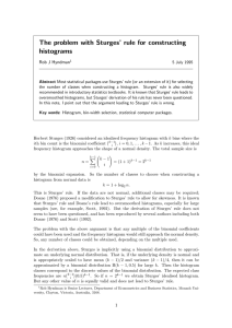 The problem with Sturges’ rule for constructing histograms Rob J Hyndman