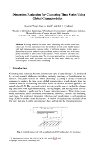 Dimension Reduction for Clustering Time Series Using Global Characteristics  Xiaozhe Wang