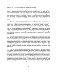 Lectures 1 and 2: Instrument Systems and Limits to Measurement